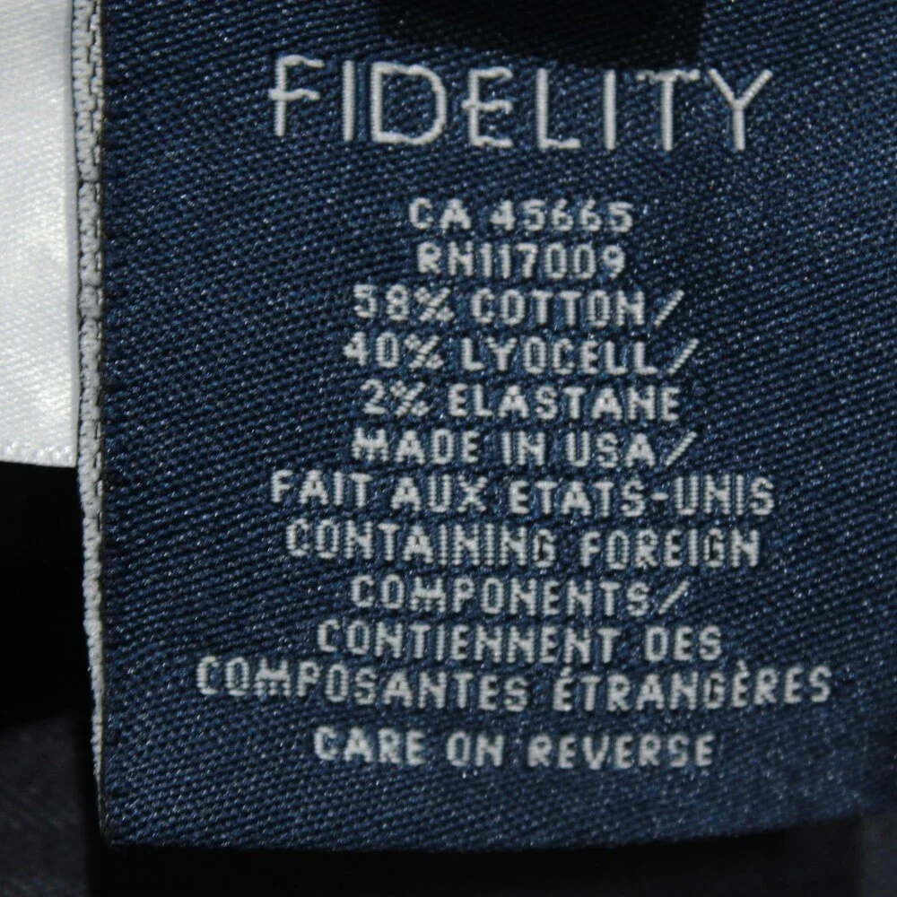 Fidelity NWT Jimmy Slim Straight 5 Pocket Jeans Size 34 US in Blue Cotton Blend